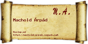 Machold Árpád névjegykártya