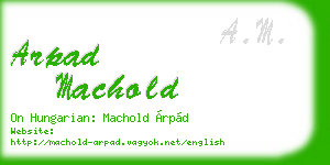arpad machold business card
